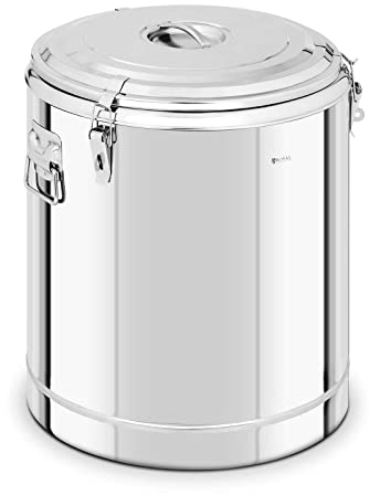 Royal Catering RCTP-80E Thermobehälter Edelstahl 80 L Thermo-Transportbehälter für Essen Thermobox Gastro Warmhaltebehälter für Speisen Thermoport
