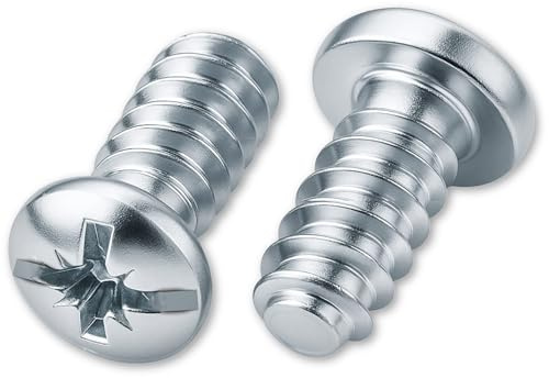 HEXATON Viti Euro Testa Bombata Pozidriv 6,3 x 13 mm – 50 Pezzi – Viti Truciolari in Acciaio Zincato Bianco per Mobili, Legno, MDF e Falegnameria