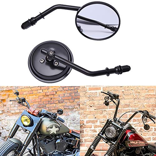 DREAMIZER Specchietto Moto Retrovisore M8 8mm Il giro Specchietti laterali per Sportster 1200 Street Glide (Nero)