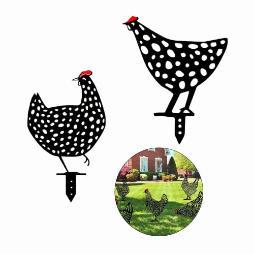 xlwen Poule de Jardin Décoration,2 Pièces Art De La Cour De Poulet,Statue de Coq de Cour,Décoration de Jardin Exquise,Les Statues d'art de Cour Conviennent aux Cours, Jardins, Chemins,Pelouse