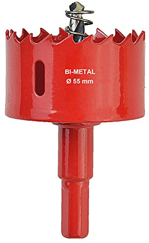 SagaSave 55mm HSS Bi-Metal Hole Saw with Corn Hole Drilling Cutter, Hole Cutter for Stainless Steel,Metal,Wood,Plastic,Drywall,Fiberboard,2.17inch 1PCS