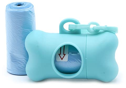 CABLEPELADO Distributeur de sacs ramasse-crottes pour chien | Distributeur en forme d'os de sacs collecteurs d'excréments pour chiens et animaux de compagnie | 40 sacs biodégradables | Bleu