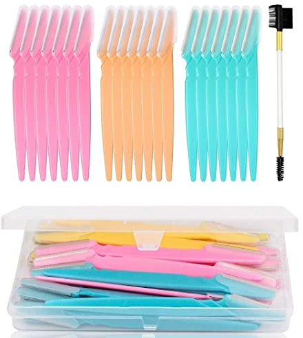 21PCS Face Razor Dermaplaning Blades for Face Eyebrow Razor Facial Hair Remover Face Razors, Exfoliating Dermaplaning Tool Blades Shaver Trimmer Shaper for Women and Men (21)