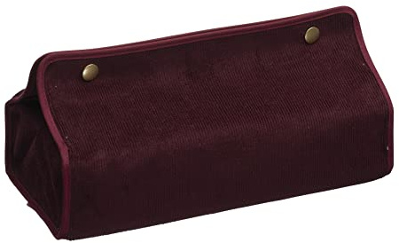 Quarter Report Tissue Case, Hanging Rib, Bordeaux, Approx. W 9.8 x H 2.0 - 2.4 x D 4.7 inches (25 x 5 - 6.2 x 12 cm), 14 Wales, Corduroy, Back Side, Laminated, Made in Japan