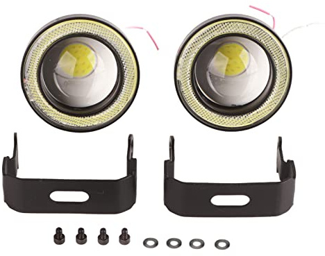 aqxreight Phare Antibrouillard, 7,6 Cm LED Voiture Angel Eyes Antibrouillard Haute luminosité IP65 étanche DC 12 V Universel
