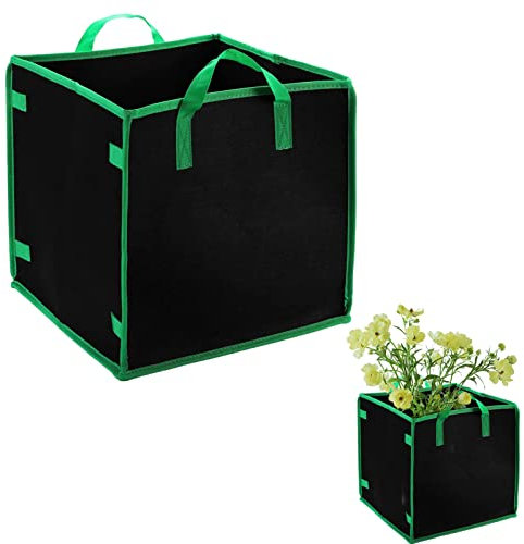 Sac de culture carré | Pots de plantation en tissu épais avec poignées – Pots en tissu cubique non tissé pour intérieur et extérieur