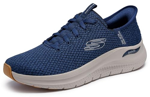 Skechers Men's Slip-ins: Arch Fit 2.0 - Look Ahead Knit Lace Up Slip On Sneakers, Navy, 11 X-Wide