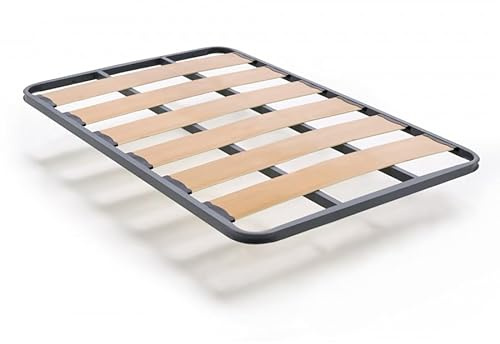 HOGAR24 ES | Somier Lama Ancha de Tubo Acerado 40x30 mm | Lamas de Madera Vaporizada | Patas No Incluidas | Medidas: 150x190 cm