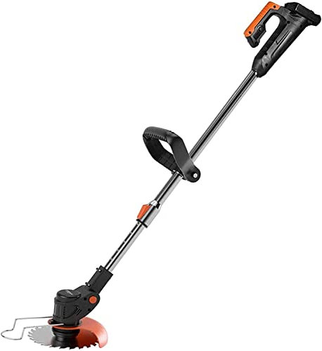 Tagliaerba Elettrico 1800W Manico a U Piccolo Tagliaerba Rotante Portatile Alimentato a Batteria con Lame in Metallo Attrezzi da Potatura Telescopici da Giardino Leggeri e Potenti 9000MA 1 Batteria