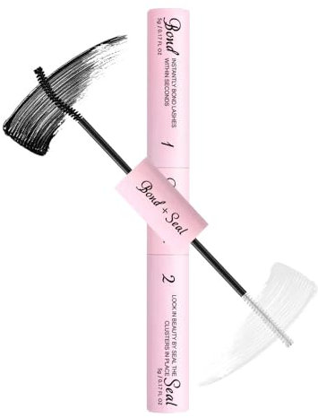 Bond and Seal Lash Glue, Lash Bond and Seal for Eyelash Extensions Individual cluster lashes glue bond and seal Strong Hold eyelash glue Waterproof 72H for Sensitive Eyes (Pink)