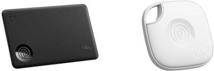 Tile by Life360 Slim (2024) - Wallet Finder, Bluetooth Tracker and Item Locator for Luggage Tags, Passports and Keys Finder Bundle, Black + White