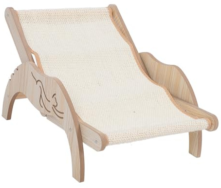 Naroote Chaise pour Chat, Hamac pour Chat, Balançoire pour Chat, Chaise Longue Pliable pour Chat, Plage, Lit en Bois Antidérapant pour Chien, Griffoir pour Chat, adapté aux Chats de