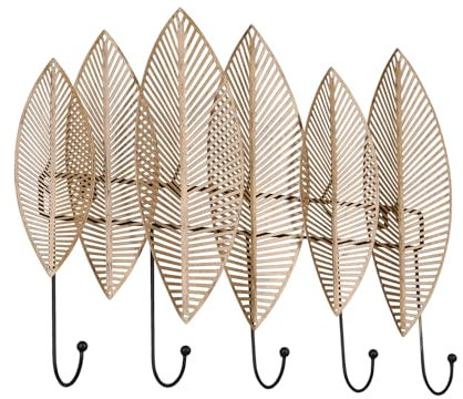 Mirrors and More Ausgefallene Wandgarderobe ALMA aus Metall in Schwarz und Gold, Breite 35cm