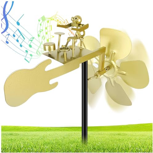 Mulino a Vento in Metallo,Mulino A ve nto Drummer In Metallo Fatto A Mano,Garden Decoration Wind Mills,Percussionist Music Figurines,Scultura Cinetica Alimentata Dal Vento Per Cortile, Prato,Terrazze