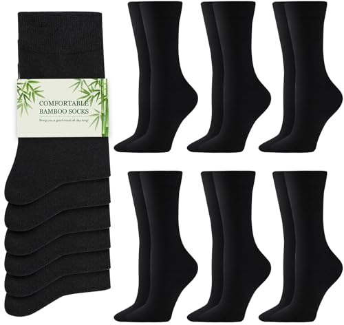 Stoeury Womens Bamboo Socks, Ladies Breathable Soft Animal Socks, Comfortable Seamless Crew Sock Dress Sock Gifts for Ladies Women Wife Mum Daughter 6 Pairs, 4-8