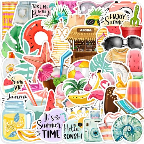 BSITSSS 150 PCS Summer Scrapbook Stickers,Graffiti Beach Stickers for Scrapbooking, Summer Stickers Aesthetic for Hawaii Party Favors Holiday Scrapbooking Journal Craft