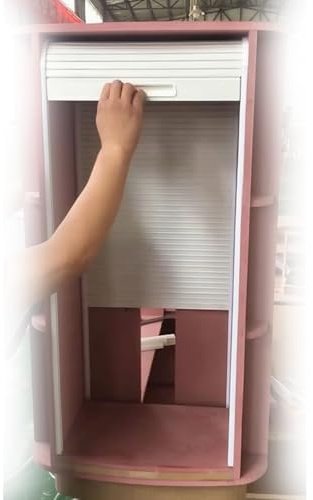 WLCGYD Rollladenschrank-Ersatz, Küchenschrank-Garagentor-Rollladen, Manuelle Rollladentüren Für Kleine Räume(WXH-24X38(61X96.5CM))