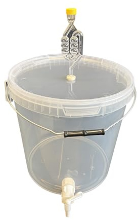 SILPLAST Récipient de fermentation complet de 20 l - Kit complet : seau de fermentation avec tube de fermentation et caoutchouc d'étanchéité et robinet d'écoulement en plastique, seau pour bière ou