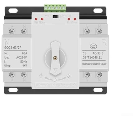 Drivstraw Interruttore di trasferimento automatico a doppia alimentazione, interruttore di commutazione 2P 4P con 63A, AC230V AC400V per alimentazione di backup domestico, interruttore di