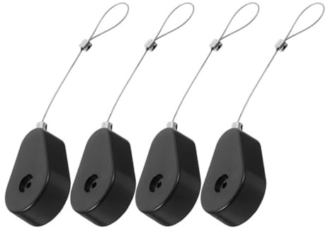 FELTECHELECTR Custodia Antifurto Retrattile Cavo D’Acciaio 1m Scatola Automatica Telescopica per Cavi Anti-Perdita Porta Filo Sicurezza per Controller e Dispositivi Elettronici Set 4 Pezzi