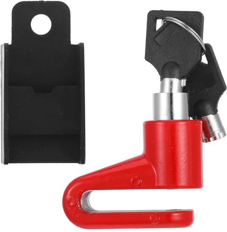 PATKAW Candado de Freno de Disco Acero Aleado Rojo para Bicicleta y Motocicleta Portátil Diseño Elegante y Función Presionar para Bloquear, Adecuado para Ciclismo Seguro