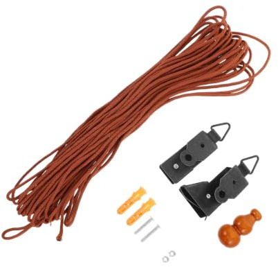 OUNONA Kit Completo de Elevación para Persianas Enrollables y Venecianas de Bambú Herrajes Metálicos y Sistema de Cuerda, Compatible Cortinas Retro para Uso en Ventanas Color Aleatorio