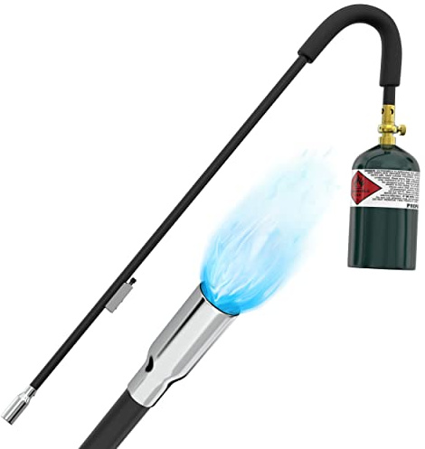 Houseables Weed Torch, Weed Burner Torch for Propane Tank, Propane Flame Thrower, Flamethrower, Blowtorch, for Weeder, Garden, Fire Starter, Outside, Grass, Lawns, Burning, Snow, Cane, Self Igniting