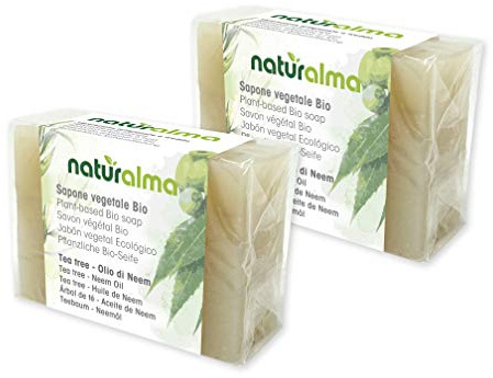 Sapone artigianale vegetale TEA TREE E OLIO DI NEEM Bio 2 X 100g Naturalma lavorazione artigianale a bassa temperatura Vegan