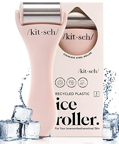 Edelstahl Kitsch Eisroller für das Gesicht - Hautpflege Werkzeug zur Linderung von Irritationen & Schwellungen - Sanfter Gesichts-Eisroller für empfindliche Haut - Pink