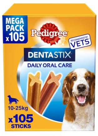 Pedigree DentaStix Daily Dental Chews Medium Dog 10-25kg 105 Sticks