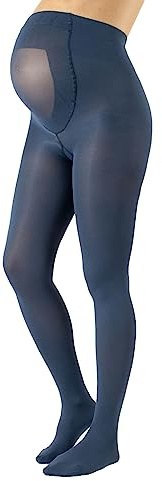 CALZITALY - Opaque Maternity Pantyhose - Pregnancy Tights for Women - 100 DEN Italian Hosiery (L, Blue Jeans)