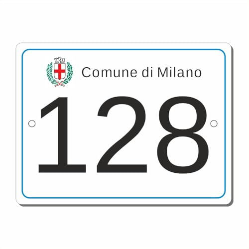 Targa per esterno con numero civico personalizzato in laminato plastico in varie misure - spessore 3.2 mm (Dibond Alluminio Accoppiato)