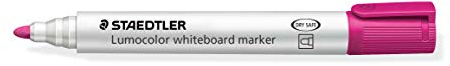 STAEDTLER whiteboard Marker Lumocolor, pink, Linienbreite 2,00 mm, schnelltrocknend, geruchsarm, lange Lebensdauer, blockierte Spitze, 10 whiteboard Marker in Faltschachtel, 351-20