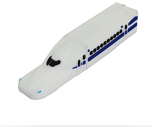 CHUYI Cool High-Speed Train Shape Design 32GB USB 2.0 Flash Drive Soft PVC Pen Drive Novelty Bullet Train Memory Stick Data Storage Cute Thumb Drive Funny U Disk Gift (White)