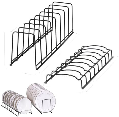VNNOPG 2 Pack Dish Drainer Cutlery Basket Bowl and Dish Rack Storage Rack Drain Rack Kitchen Plate Holders Organizers,Black