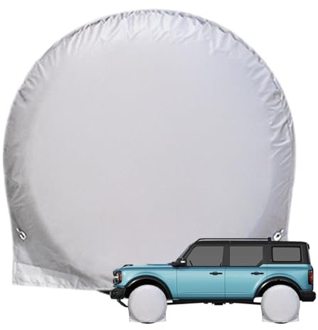 Copertura per Ruota di Scorta - Protettore per Pneumatici Rivestito in Argento 210d con Protezione Impermeabile, Ideale per Auto, e Rimorchi | Copertura Impermeabile e Resistente ai Raggi UV