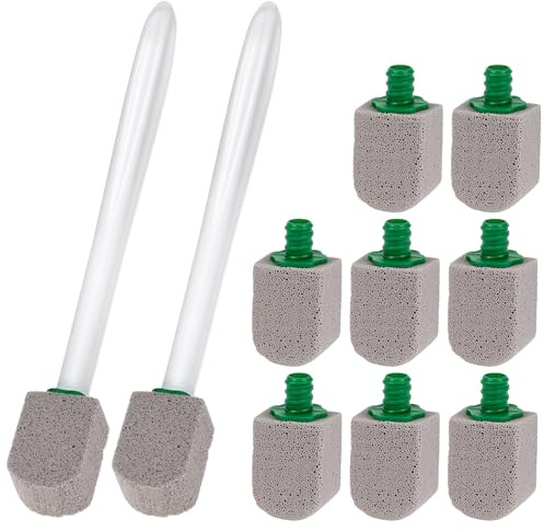 QWORK® 10 Piedra Pómez para WC con 2 Asas Reutilizables, Ideal para Baños y Cocinas