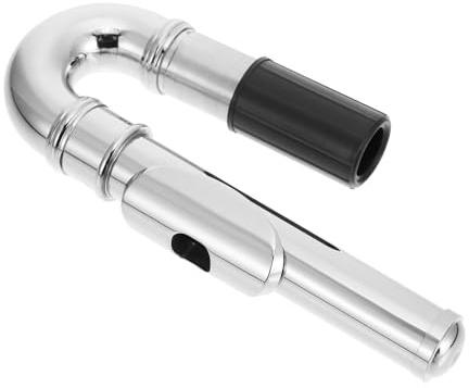 NIYANGLE Boquilla para Accesorios de Instrumentos Musicales para Flauta Travesera Curva y Recta Práctica Fácil Operación de Metal Niquelado y Plata