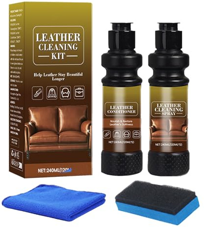 Ihdjasg Set di pulizia in pelle | Olio di Riparazione - Cura in pelle per interni auto | Per Mobili Stivali Borse Divano Sedile Borsa Automobile Divano E Giacca