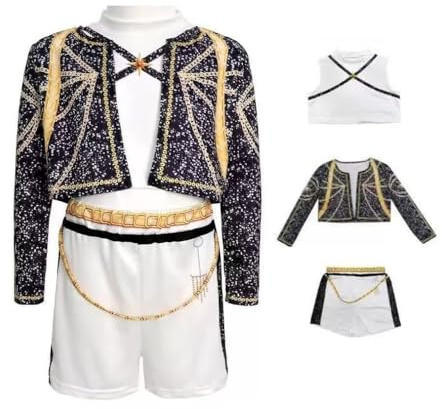 Genérico Disfraz Kpop para Niñas, Conjunto de Cosplay de Guerrera Kpop Azul para Carnaval (120cm)