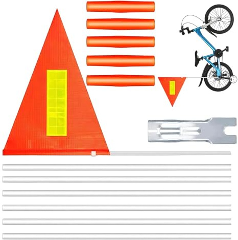CAZSTYK 13 bandiere riflettenti per bicicletta con modulari ad altezza espandibile, attrezzatura per bici per bambini