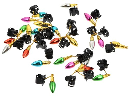 FRCOLOR 24 Piezas Pinzas para Barba Campana Adorno de Pinzas para Barba de Plástico Fácil de Colocar y Reutilizable y Cabello Decoración Navideña para Hombres y Padres Color Aleatorio