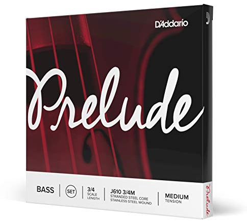 D'Addario J610-3/4M Stainless Steel Prelude Kontrabass Saitensatz Kohlefaserstahl/Nickel 3/4 Medium