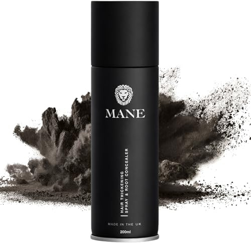 Black - Hair Thickening Spray by Mane UK for Hair Loss and Thinning Hair and to conceal roots