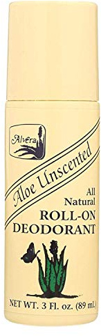Alvera All Natural Roll-On Deodorant, Aloe Unscented, 3 oz, Pack of 3