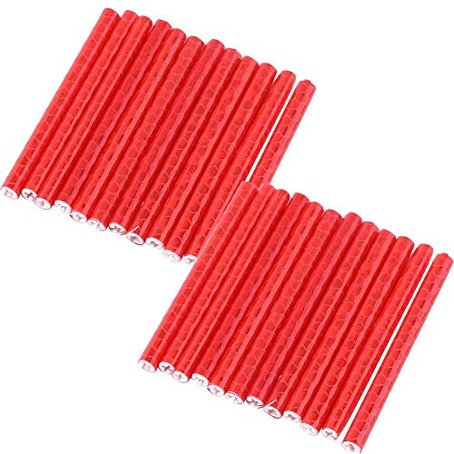 Keenso 24 Piezas Reflectores de Rueda de Bici, Fundas Radios Reflectantes (Rojo) Protección Ciclista