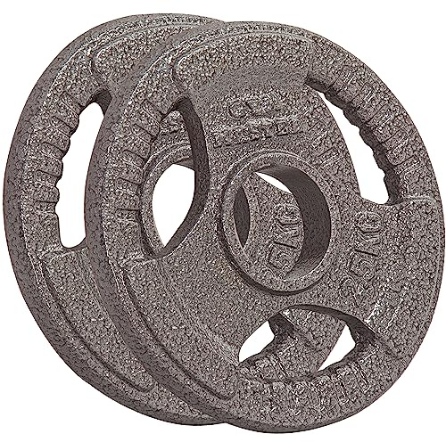 GYM MASTER Pair of Tri Grip 2 Olympic Weight Plates in Cast Iron - 2.5kg