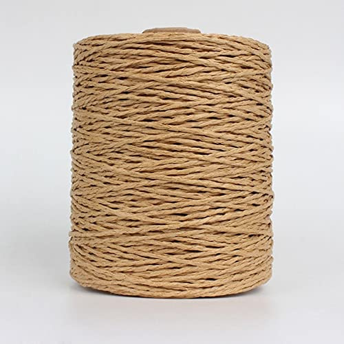LINLO 280 Metri Fili Colorati Filato di Paglia Rafia Naturale per L'Estate a Mano Lavorata a Maglia all'Uncinetto Cappello Borsa Cuscino cestini Materiale per Maglieria