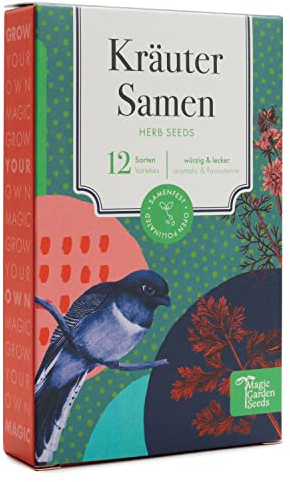 Magic Garden Seeds - 12 samenfeste, aromatische Küchenkräutersorten für Garten, Hochbeet & Balkon - traditionell & wohltuend - Kräutersamen - Saatgut - Kräuter Samen Set - Geschenk für Gartenliebhaber