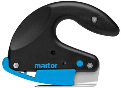 MARTOR SECUMAX OPTICUT, coltello di sicurezza con lama industriale, taglierino per schiuma e pellicole, con grande piede scorrevole teflonato, profondità di taglio max. 7 mm